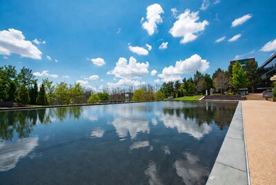 Reflecting Pool with Trees and Buildings