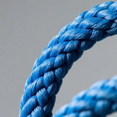Blue Rope on Gray Background