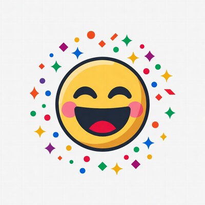 Grinning Emoji with Sparkles