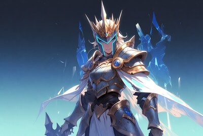 Anime woman in golden armor