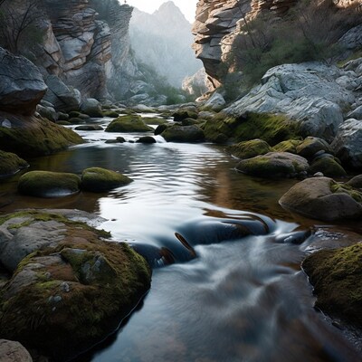 Mountain Stream in Rocky Canyon