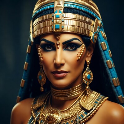 Egyptian Woman in Gold Headdress