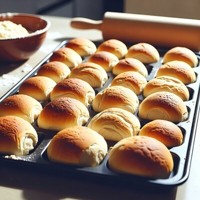 Fresh Baked Rolls in Tray