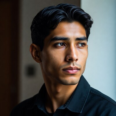 Handsome Asian man portrait