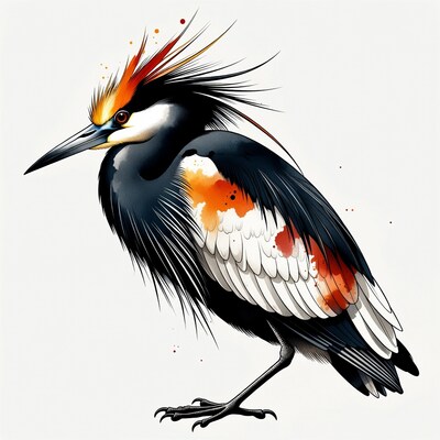 Crested Kingfisher Illustration