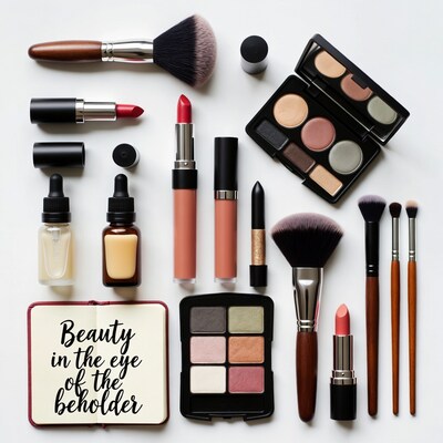 Beauty Makeup Products Flat Lay