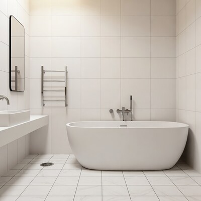 Modern White Freestanding Bathtub Bathroom