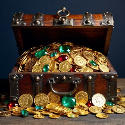 Open Treasure Chest with Gold Coins