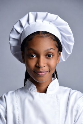 African-American girl in chef uniform