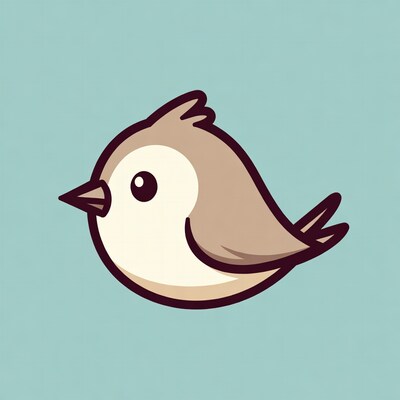 Cute cartoon sparrow bird