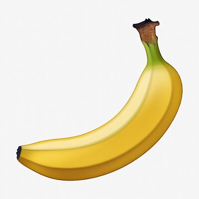 Ripe banana on white background