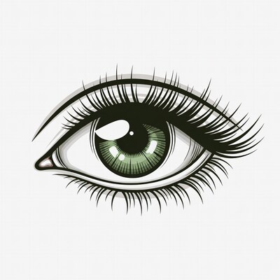 Green Eye with Long Lashes