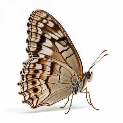 Brown butterfly with striped wings