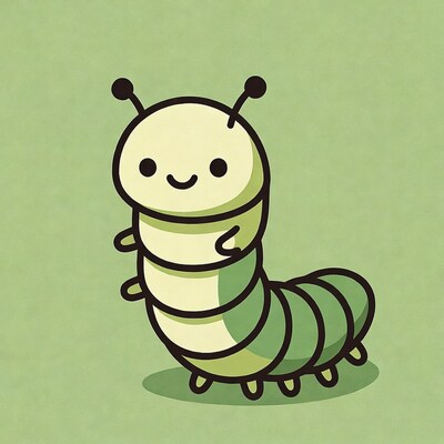 Cute smiling caterpillar illustration