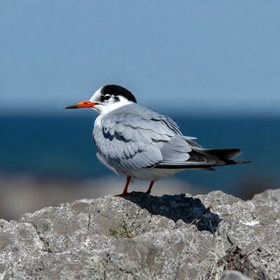 Gull-billed Tern on Rocky Shore