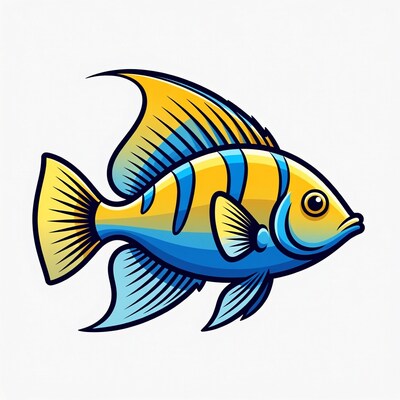 Colorful Angelfish Illustration