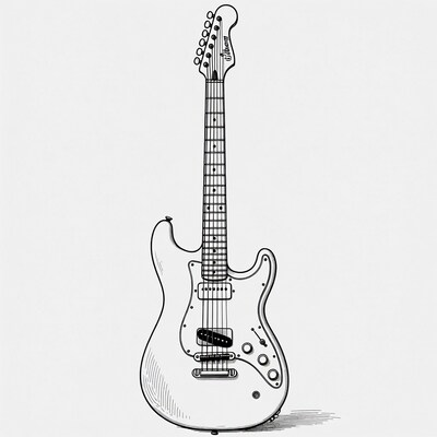Fender Stratocaster Guitar Illustration