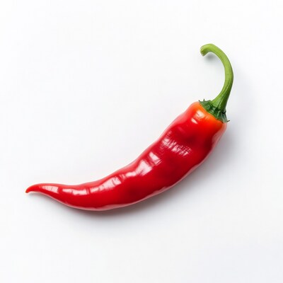 Red Chili Pepper on White Background