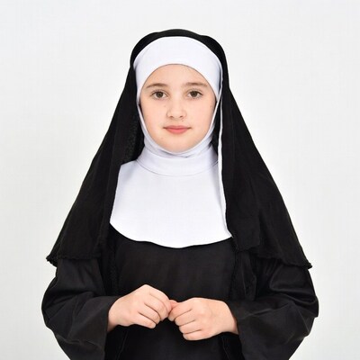 Young girl in nun costume
