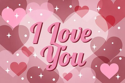 I Love You Hearts Illustration