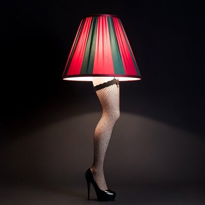 Leg Lamp with Fishnet Stockings