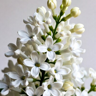 White Lilac Flowers Cluster