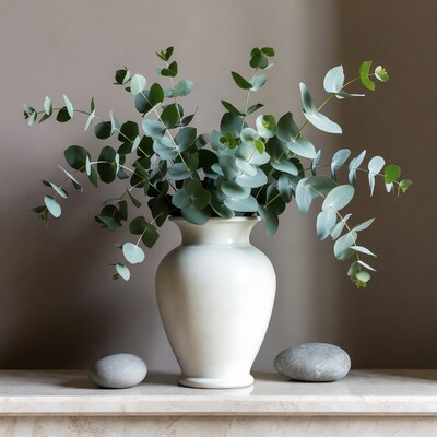Eucalyptus Bouquet in White Vase