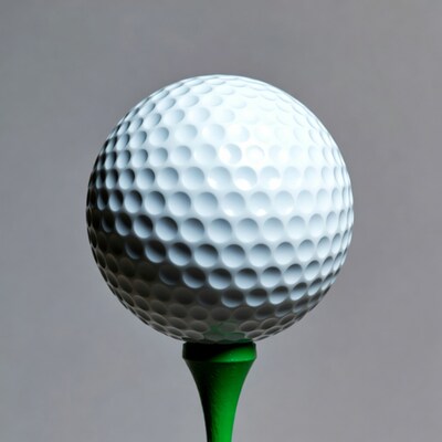 Golf ball on green tee