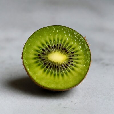 Sliced Kiwi Fruit on Gray Surface