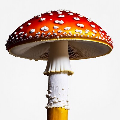 Red Fly Agaric Mushroom Isolated