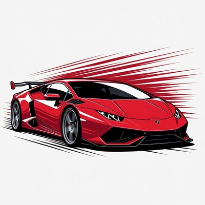 Red Lamborghini Huracan Performante illustration