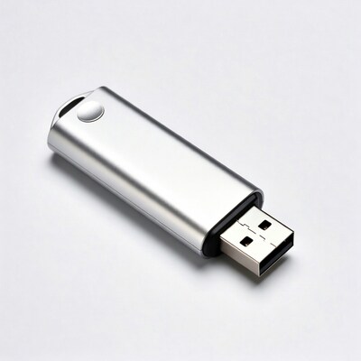 Silver USB flash drive