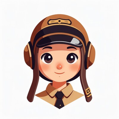 Cute anime girl in aviator helmet