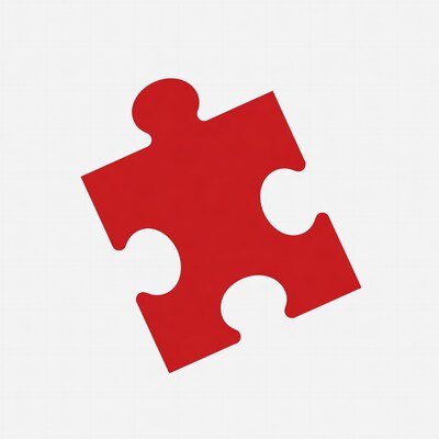 Red puzzle piece illustration