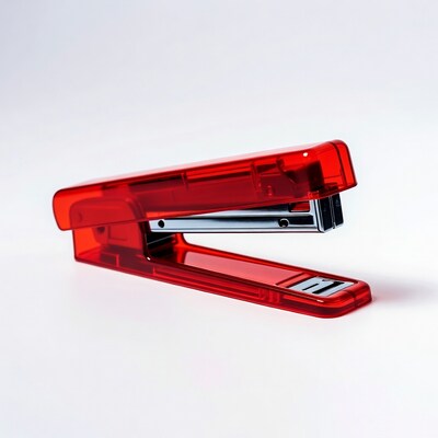 Red Transparent Plastic Stapler