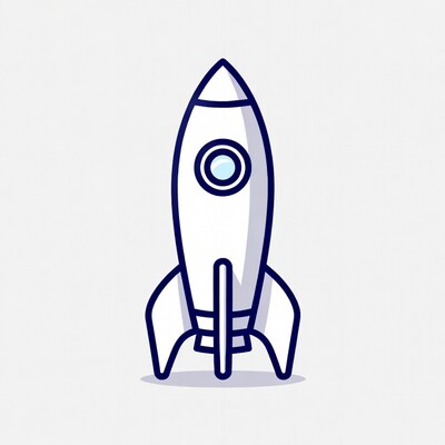 Rocket illustration on white background