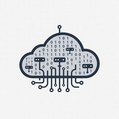 Cloud Computing Binary Icon