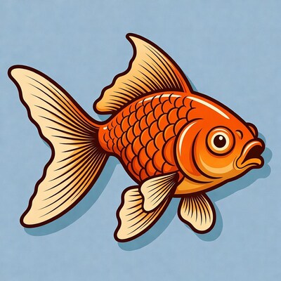 Orange goldfish illustration