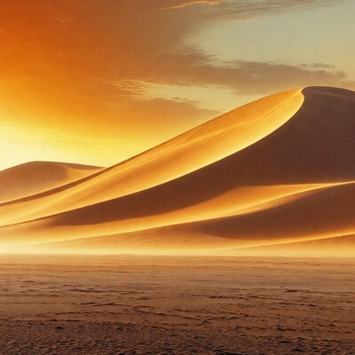 Golden Sand Dunes at Sunset