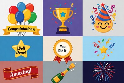 Celebration Icons Grid Illustration