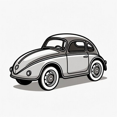 Vintage Volkswagen Beetle illustration