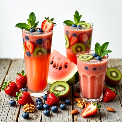 Berry Watermelon Smoothie Glasses
