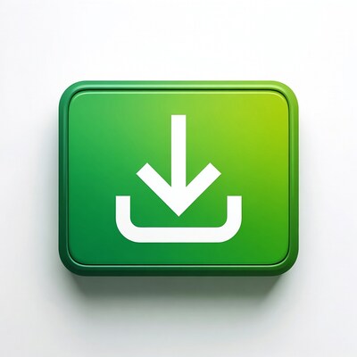 Green Download Button Icon