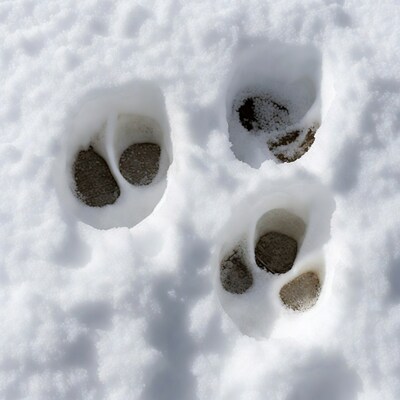 Rabbit tracks in snow