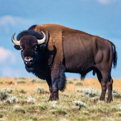 Bison standing in grassy field