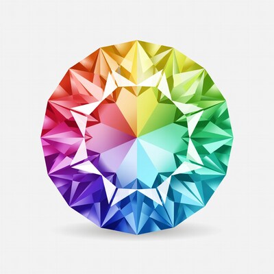 Rainbow Colored Diamond Gem