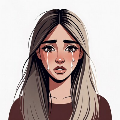 Crying Woman with Blonde Hair