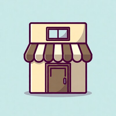 Cartoon shop with awning