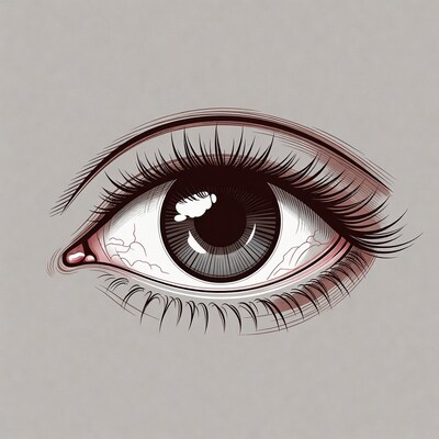 Detailed human eye illustration