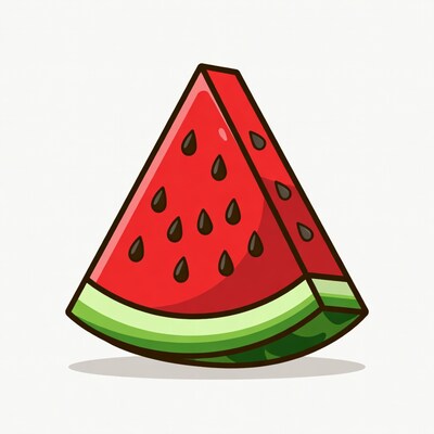 Cartoon watermelon slice